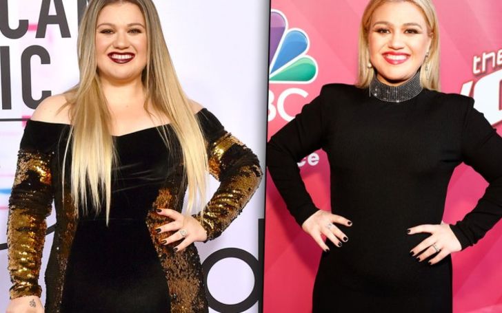 Before and After snaps of Kelly Clarkson following her weight loss